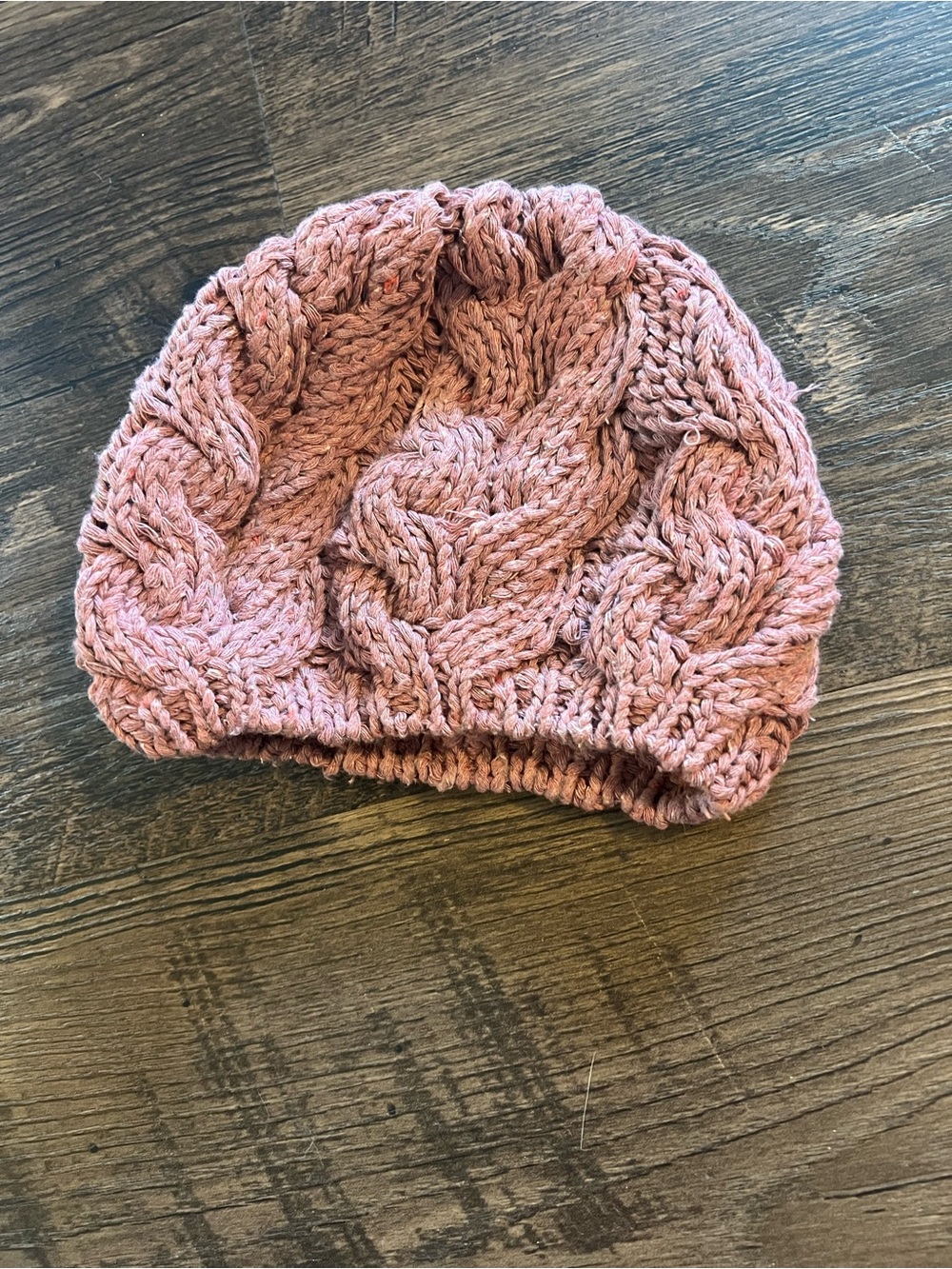 Hand-Knit Cable Beanie in Dusty Rose lavender world market nwot hat winter